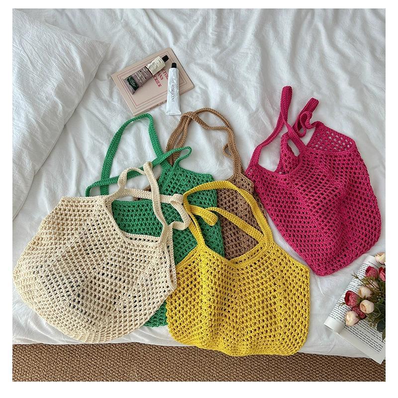 女性のショルダーバッグカジュアルわら編みレディーストートメッ - Woven Straw Bag のレビューと価格