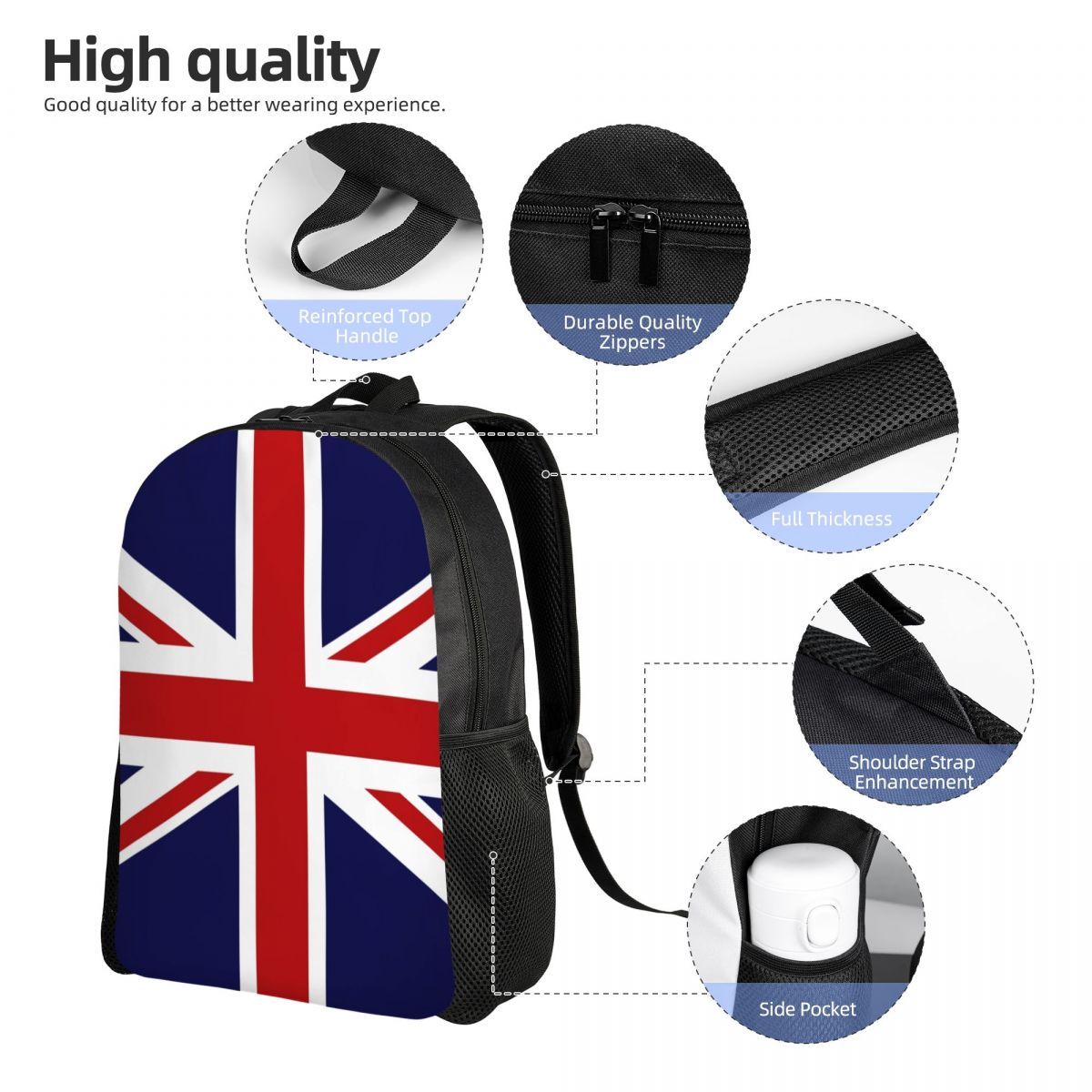 ユニオンジャック英国の国旗バックパックデイパック大容量男の子 - Women Bags In Uk のレビューと価格
