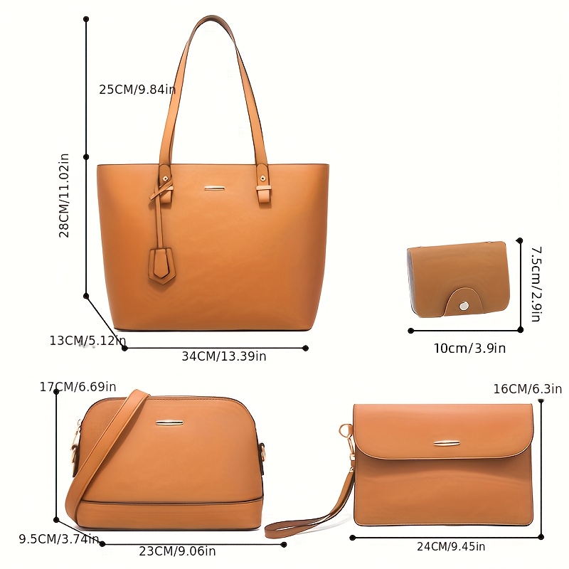 4点セット ファッション レディースバッグセット 無地 トー - Women Bags Gift のレビューと価格