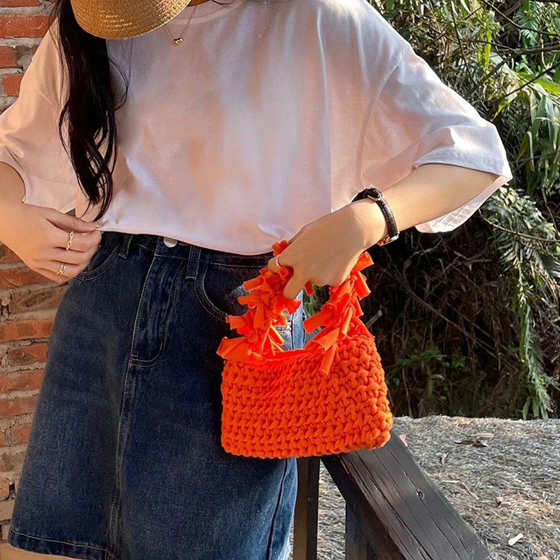 春と夏の手織り女性のハンドヘルドバッグレジャー小さな新鮮な中 - Women'S Bags Holiday のレビューと価格