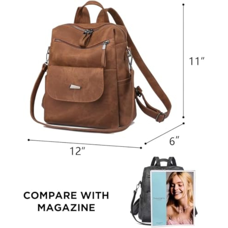 PUレザーバックパック財布女性用ファッション多目的デザインハ - Women Bags Leather のレビューと価格
