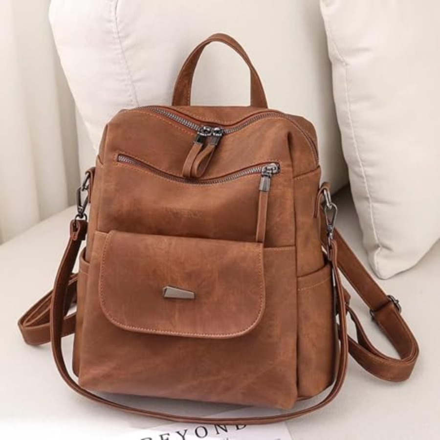 PUレザーバックパック財布女性用ファッション多目的デザインハ - Women Bags Leather のレビューと価格