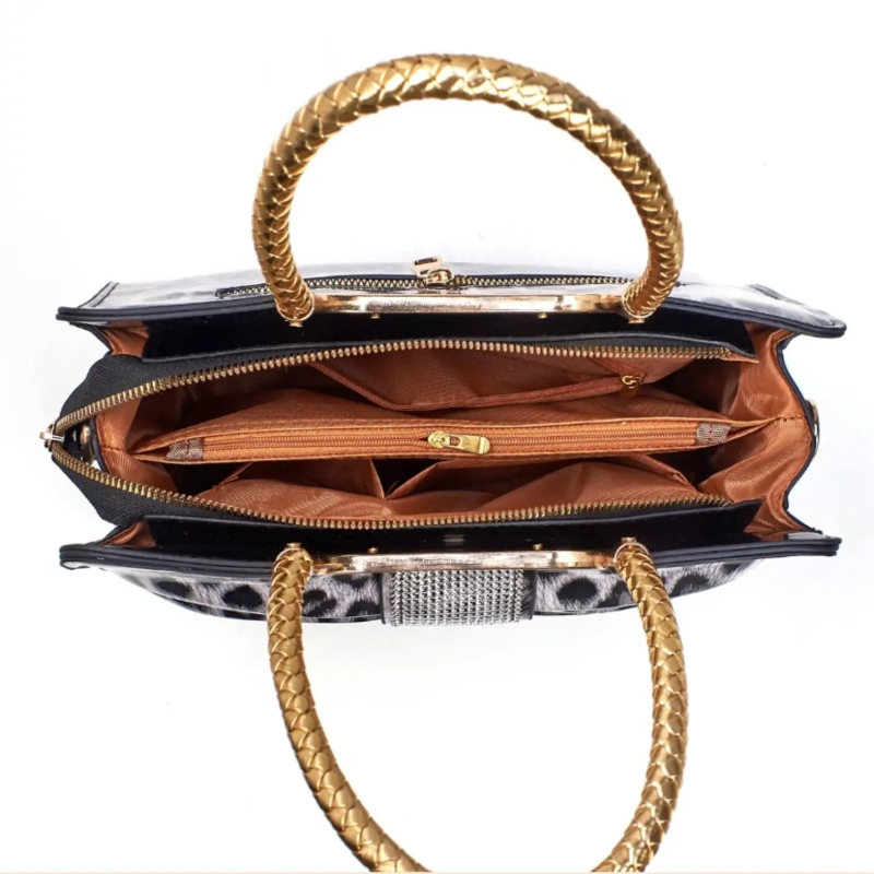 バタフライノットヒョウ柄レディースバッグ、高品質PU素材サッ - Women Bags Large のレビューと価格
