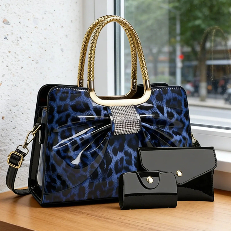 バタフライノットヒョウ柄レディースバッグ、高品質PU素材サッ - Women Bags Large のレビューと価格